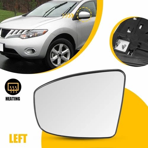NEW Heated Driver Left Mirror Glass For 2009-2014 Nissan Murano w/ Backing Plate
