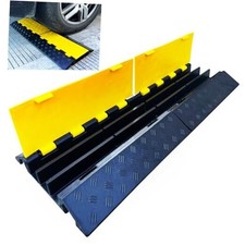 Foldable 3 Channel Rubber Cable Protector, 22000Lbs Load Capacity Wire Hose