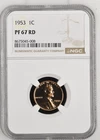1953 Proof Lincoln Wheat Cent Penny NGC PF-67 RD -008