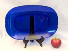 Vintage Cobalt Blue Depression Glass Oval Plate Serving Platter 14