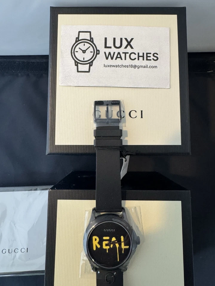 GUCCI Ghost G-Timeless Black Dial Black Rubber Men's Watch YA1264017 - Image 2 of 4