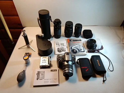 Canon EOS Rebel Ti / 300V  /300V Date 35mm W/Large Bundle Lens And Accessories 
