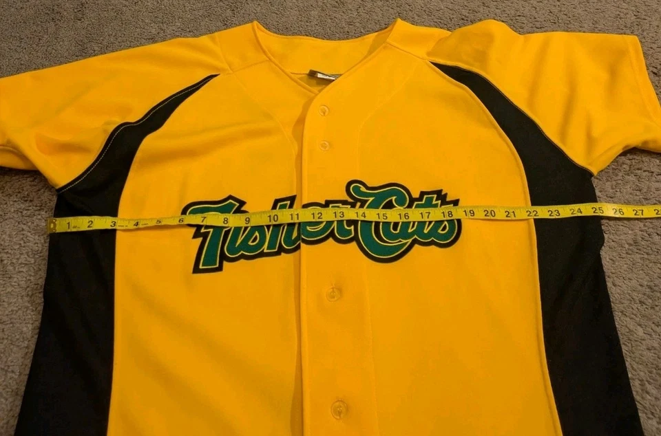 OT Sports New Hampshire Fisher Cats Yellow Baseball Jersey Made in USA Men's 46 - Image 4 of 4