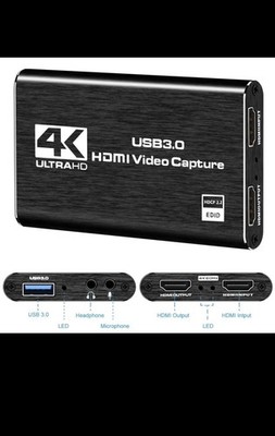 4K HDMI Capture Card for Streaming, Full HD 1080P 60FPS USB Cam Link Game Audio
