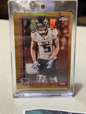 2025 Topps Chrome Football Drake London True Gold Refractor Auto /50