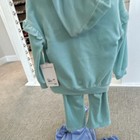 90 Degree by Reflex Girls Velour Ruffle Hoodie & Flare Pants Set Blue 2T   — photo 5