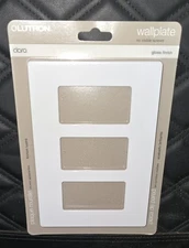 Lutron Claro CW-3-WH - 3 Gang Wallplate - Gloss Finish 