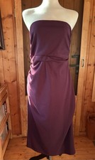 Anthropologie BHLDN Strapless Ruched Burgundy Midi Dress SZ XL
