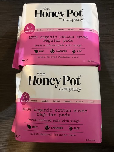 Honey Pot Company Organic Herbal-Infused Menstrual Pads 40ct with Wings