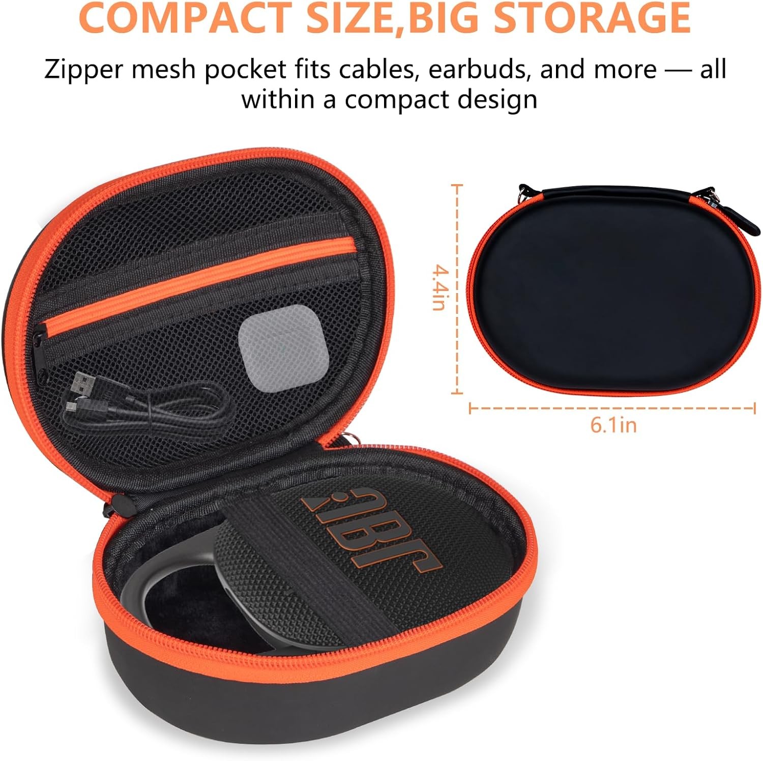 Portable EVA Hard Case for JBL Clip 5 & Clip 4, Waterproof and Dustproof Mini Bl