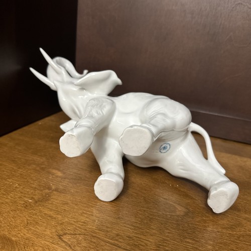 Royal Dux Elephant Figurine Large Porcelain White Glaze Czech Vintage 11” - Picture 10 of 13
