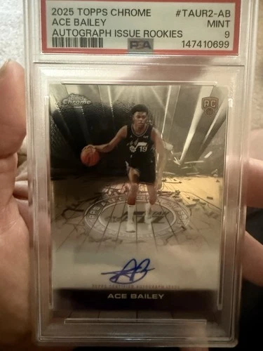2025 Topps Chrome Ace Bailey Chrome Rookie Autographs (PSA 9)