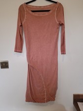 YAYA Y2k 2000s Pale Rise Pink Midi Dress 100% Cotton Exc Condition