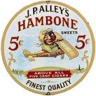 VINTAGE J.P. ALLEY'S HAMBONE PORCELAIN SIGN CIGAR SMOKING TOBACCO GAS AVIATION