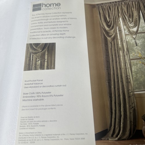 JC Penney 6 Utopia Rod Pocket Panel Curtains 49” X 84” +3 Waterfall Valances NEW - Picture 15 of 20