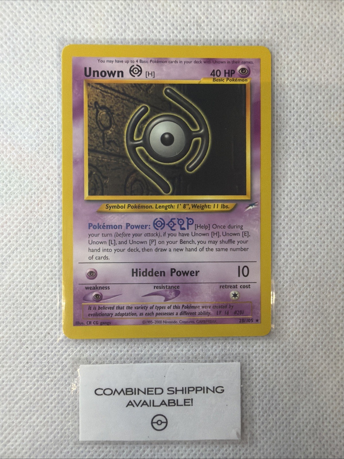 Unown [H] 28/105 Neo Destiny Regular
