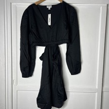 The Drop Women's Sita Short Cut Out Cotton Sateen Dress, Size 2XL