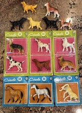 Vintage 1970s Hartland animal models dog and horse figurines blister pack lot