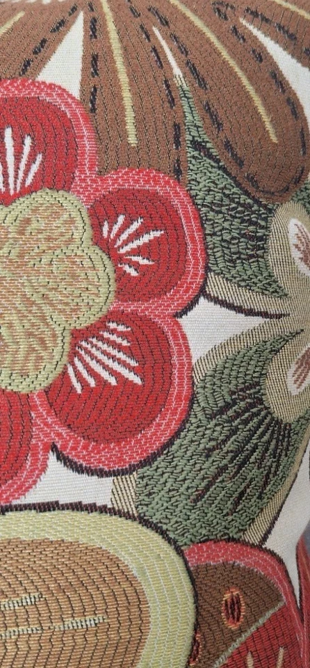 VTG Dual Sided Faux Suede Retro Boho Floral Tapestry Decorative Pillow 17"x17" - Image 3 of 4