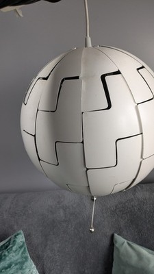 IKEA PS 2014 Pendelleuchte Todesstern Deckenleuchte weiß / silber 35 cm GC