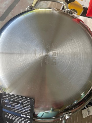 NEW David Burke Stainless Steel Everyday Pan 9.5” Geo Clad W Lid Safe Up to 500F - Picture 4 of 4