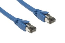 Cat8 Ethernet Patch Cable, Shielded, 40Gbps, Snagless, 35 ft, Blue