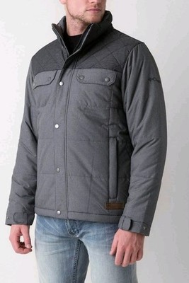 Columbia Men's XLarge Grey Down Coat Full Zip Delta Ridge Jacket