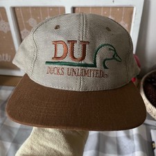 Vintage Ducks Unlimited Embroidered snap Back Neutral Tan Hat