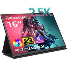 USED 16" 2K Dopesplay Portable Monitor HDR QHD USB HDMI 100 sRGB PC Phone Gaming