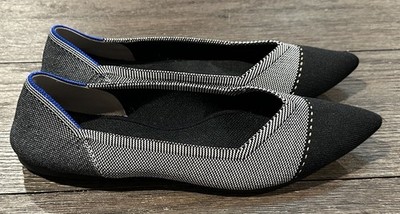 Rothy's The Point Gray Mist Cap-toe Ballet Flat Size 11.5 W GUC