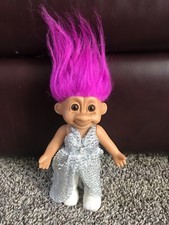 Russ Jointed Troll Doll 7  Girl All Dressed Up Prom Date Pearl Necklace VINTAGE