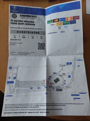 Used Sammler Ticket UEFA CL 2024/25 Bayern München v Paris St. Germain PSG E-Tix