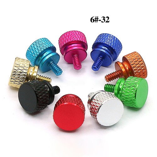 Viti a pollice zigrinate UNC 6#-32*6 in lega di alluminio impugnatura pomello bulloni per custodia PC - Foto 3 di 17