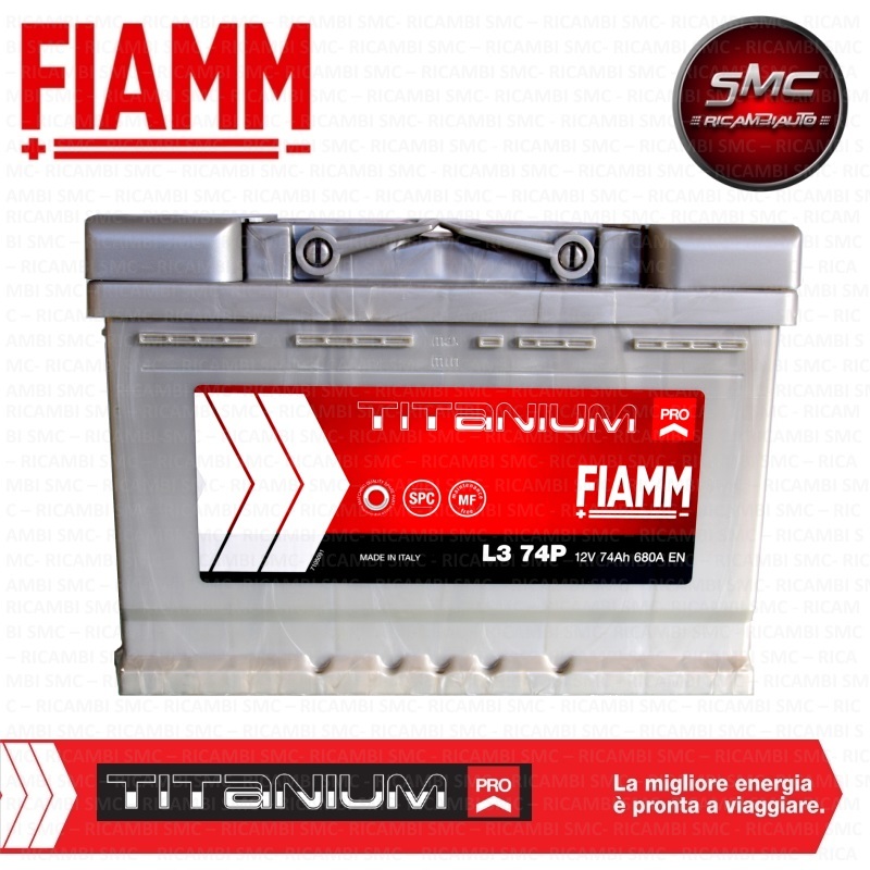 Batteria Auto Fiamm 74ah 680A Positivo a Destra (+ Dx) Cod. L3 74 - 7903776 - Immagine 1