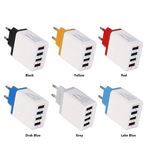 Schnell Ladegerät USB Mehrfachstecker 4 fach Mehrfach Netzteil Adapter Für Handy - Zdjęcie 2 z 27