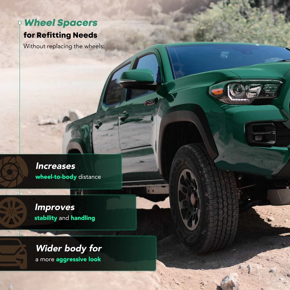 4x Espaciadores de rueda 8x6,5/8x170/8x180 130 mm 12 mm para GMC Sierra 1500 HD 8 tacos Foto 3 de 4