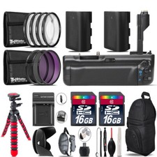 Battery Grip Bundle For Canon 70D / 80D  2x LP-E6 Battries  32GB Kit - 58mm