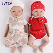 IVITA 15" Silicone Reborn Baby Doll Boy/Girl Newborn Infant Soft Silicone Doll