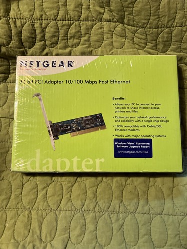 New Sealed Netgear 32 bit PCI Adapter FA311 10/100 Mbps Fast Ethernet