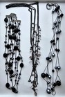 COSTUME JEWELRY NECKLACE  LOT VTG -NOW BEADED FAUX PEARL & LUCITE BEADS GREY BLK — photo 8
