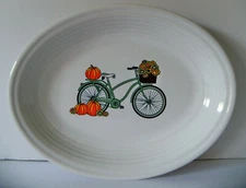 BELK EXCL. Fiesta Autumn FALL BICYCLE HARVEST Pumpkin 11.5" RETIRED OOP Platter