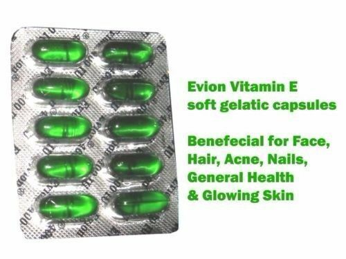 EVION Vitamin E 400 mg Capsules For Face Hair Acne Nails by MERCK Free Ship  | eBay