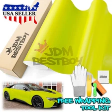 Premium Ultra Matte Flat Acid Lime Car Auto Vinyl Wrap Sticker Decal Sheet Film