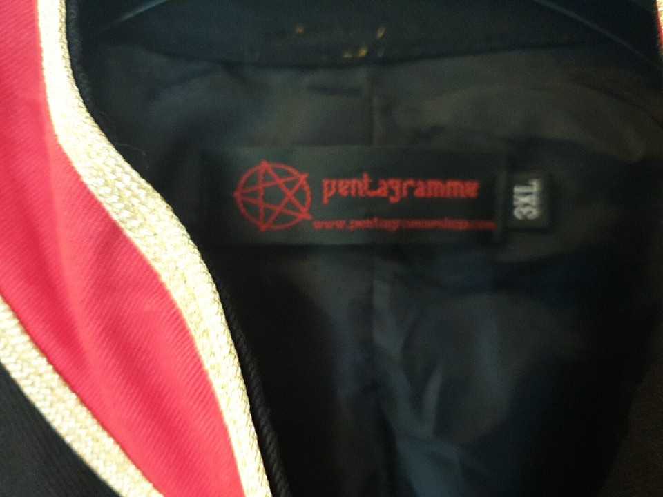 Pentagramme Military Style Coat Men's 3XL Black Red Royal British