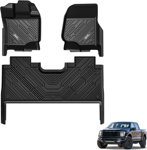 Floor Mats Fit for 2015-2024 2025 Ford F150 / F-150 Lightning Supercrew Cab, TPE