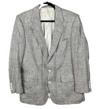 Vintage Christian Dior Jacket Mens 42 Gray Houdstooth Silk Blazer Monsieur USA