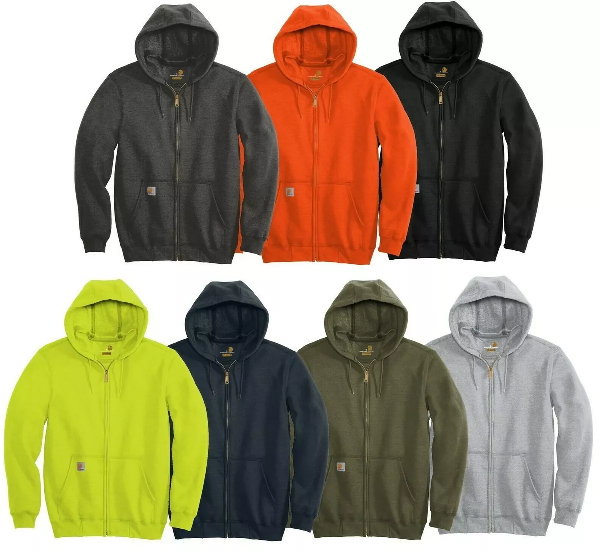 Carhartt Men\'s Workwear Hoodie Zip Front Long Sleeve Midweight Hooded  Sweatshirt | eBay