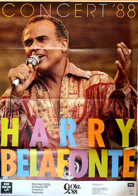 HARRY BELAFONTE 1988 FRANKFURT - orig. Concert Poster - Konzert Plakat - A0 F/U