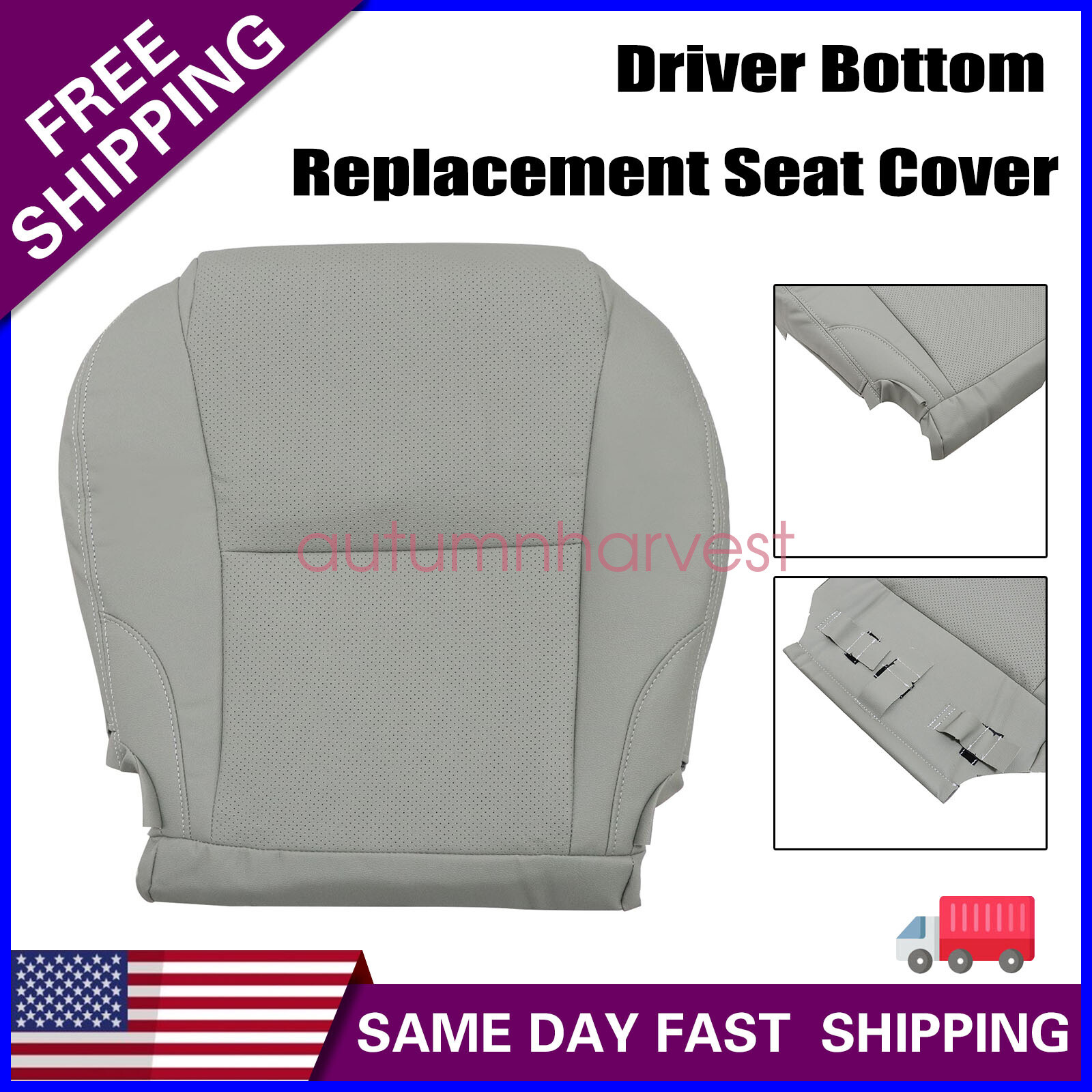 For Lexus IS250 IS350 2006-2013 Driver / Passenger Bottom / Top Seat Cover Gray