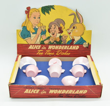 Alice in Wonderland - 1948 TEA TIME DISHES SET, Plasco Toy, Original Box, USA